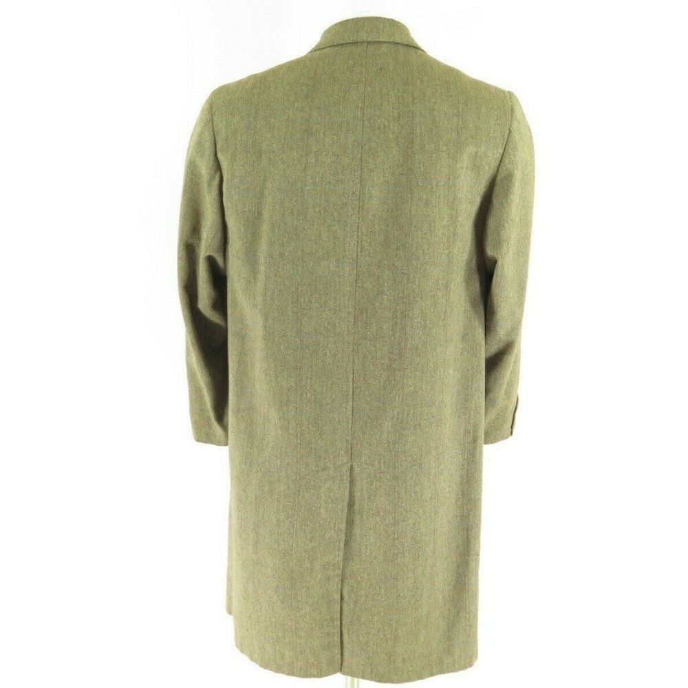 Vintage 50s Desmonds Wool Overcoat M Brown Buttons - Picture 5 of 10